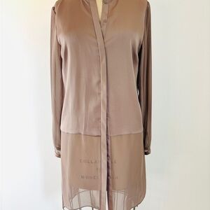 Silk Tahari Tunic Top with shear bottom section